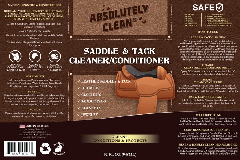 Absolutely Clean Amazing Saddle Soap Spray for Leather Cleaning & Tack Cleaner and Conditioner - Image 3